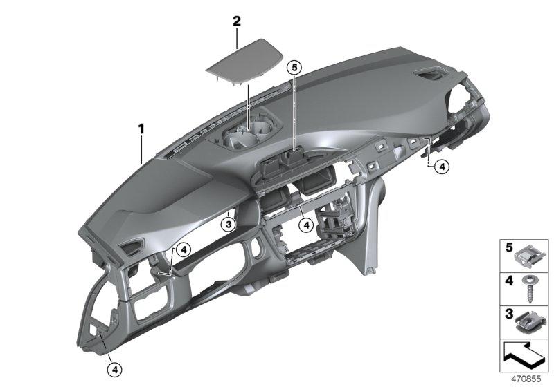 Instrument panel leather BLACK / BLACK 51458063189