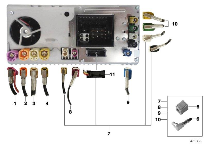 Connecting cable Head Unit Basic - CID L = 1120 MM 61116991466