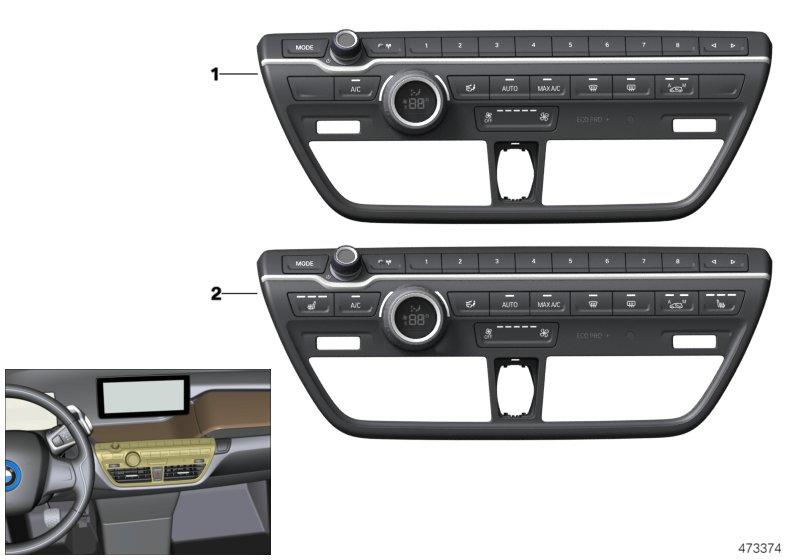 Radio and climate control panel ° F 61319379125