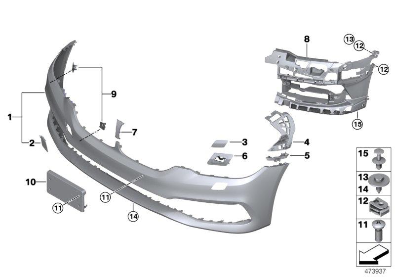 Covering the front bumper primed PDC 51117427440