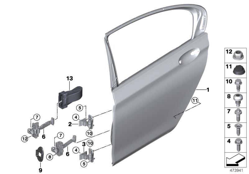 Door Aluminum rear left 41527423703