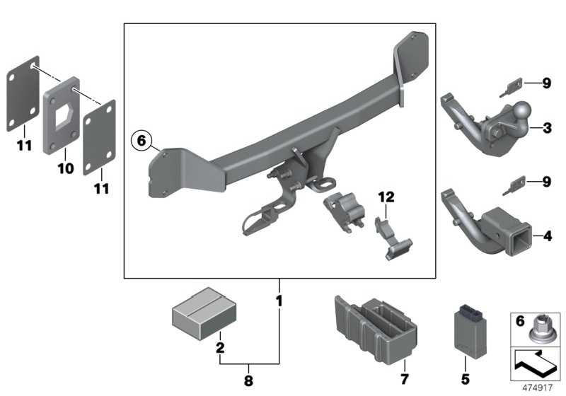 Retrofit kit AHK cross tube F15 / F16 US 82712349499