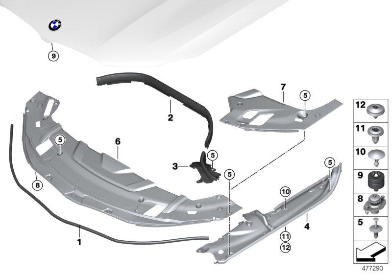 Cover the engine compartment center 51767384707