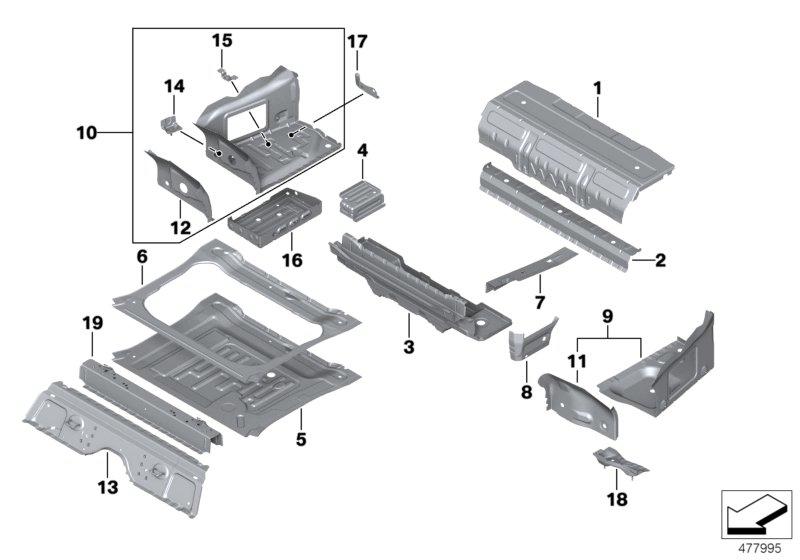 Luggage compartment floor behind 41007431642