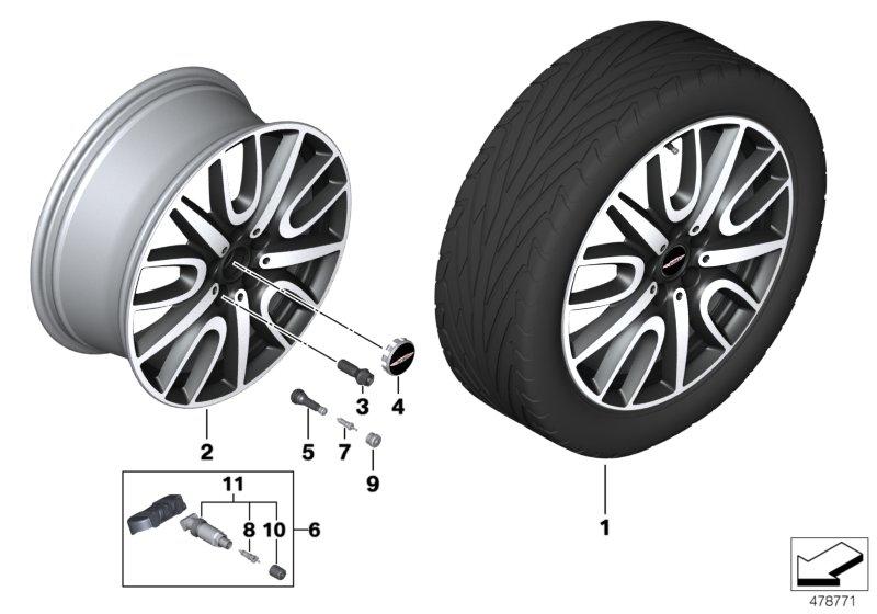 Light metal wheel disk jet black uni 75JX18 ET: 51 36106875603