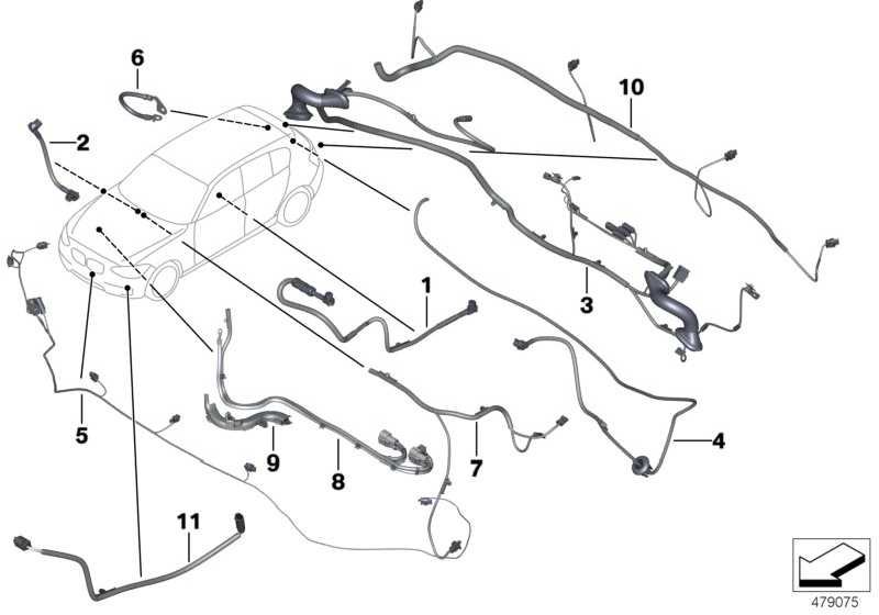 Cable set front apron 61129337191