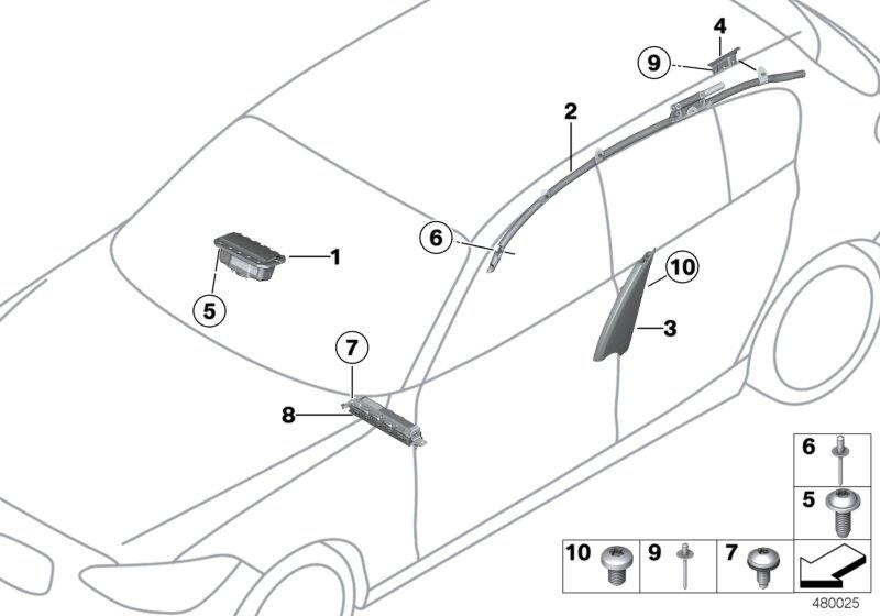 A knee protection airbag module passenger side 72129228653