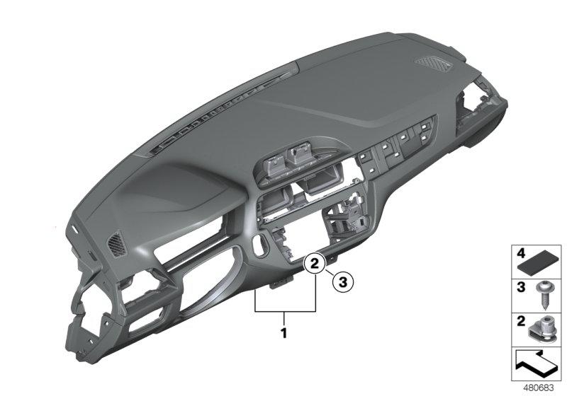 Instrument panel with decorative stitching BLACK 51457943489