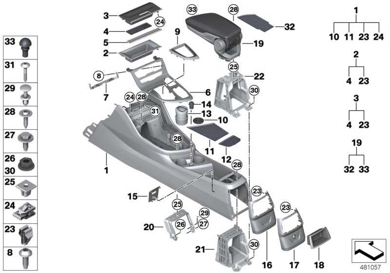 Center console trim back BLACK 51169319567