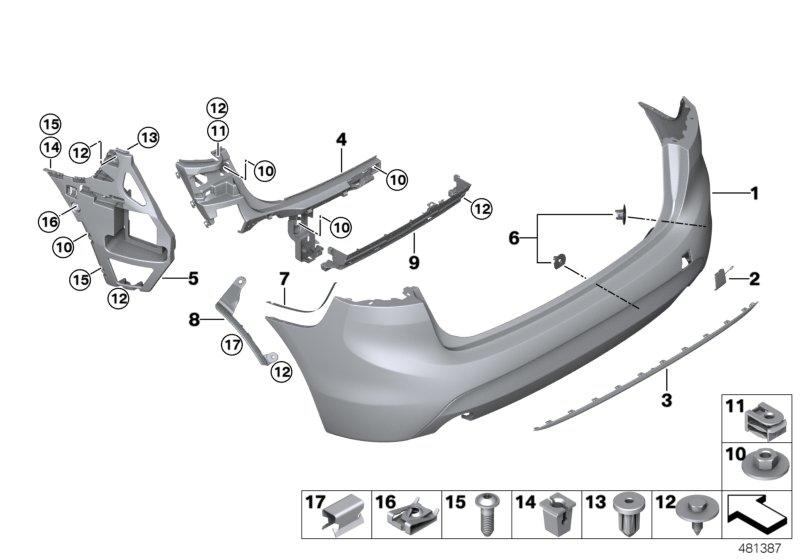 Guide bumper laterally inside left 51127376925