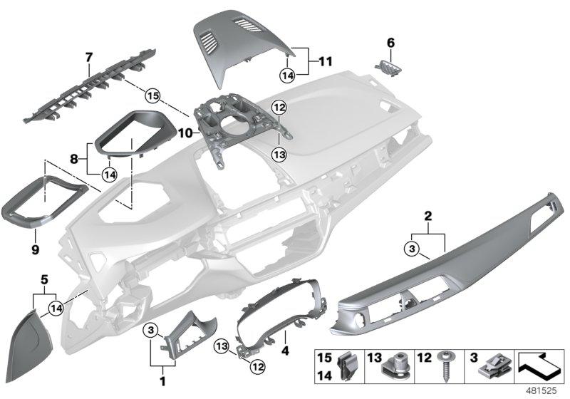 I-aperture board Fine Line Ridge passenger PEARLESCENT CHROM 51459378022