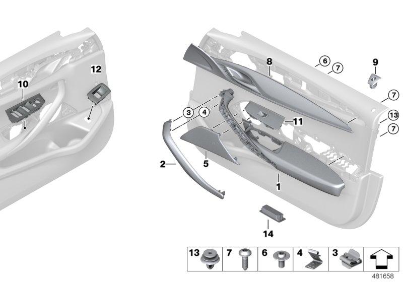 Decorative trim aluminum left feinschliff 51417488611