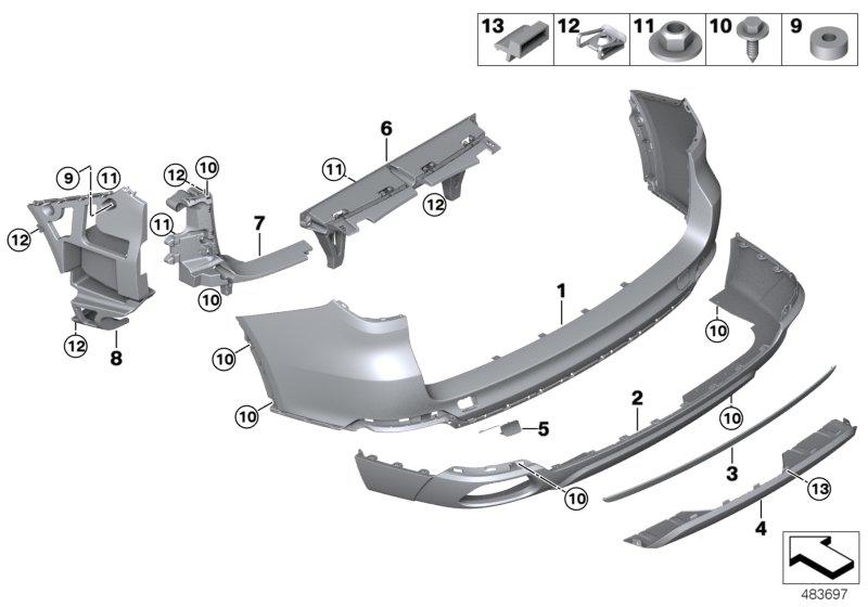 Flap towing primed rear li. 51127378573