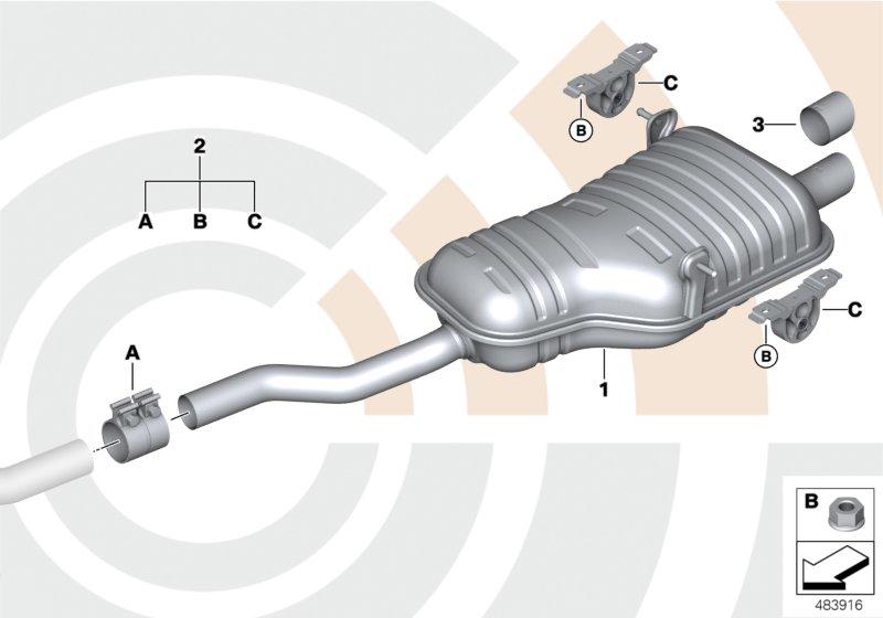 Mounting kit silencer VALUE LINE 18302455261