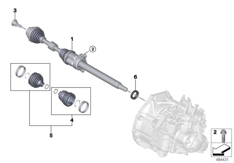 Output shaft right 31608643368