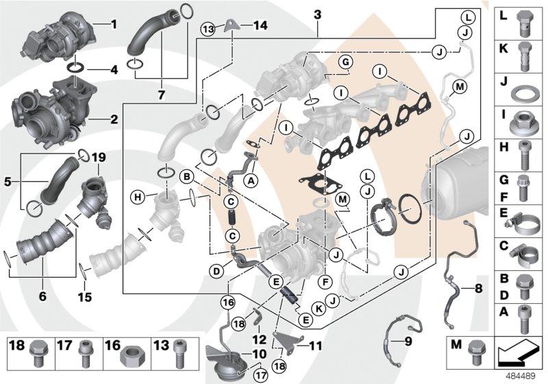 Mounting kit turbocharger VALUE LINE 11652456238