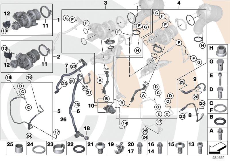 Mounting kit turbocharger VALUE LINE 11652456345