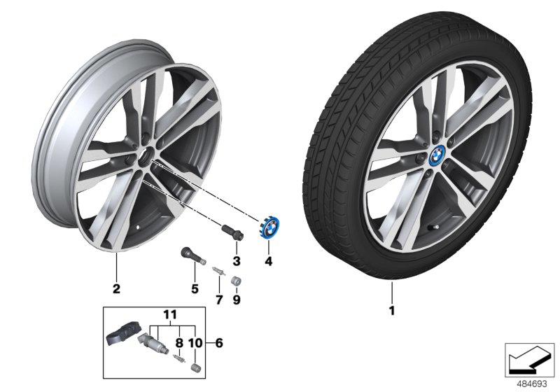 Light metal wheel disk jet black uni 6JX20 ET: 39 36116888011