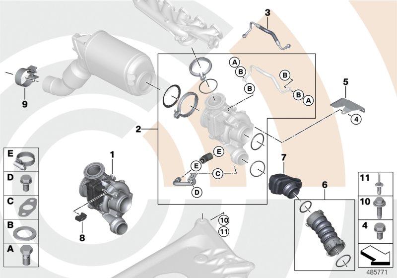 Mounting kit turbocharger VALUE LINE 11652457367