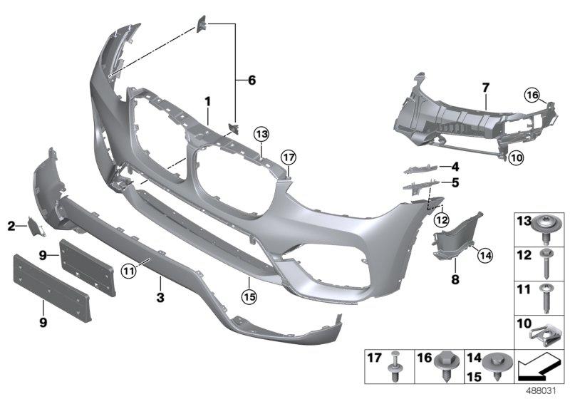 Lens front bumper PDC 51117484783