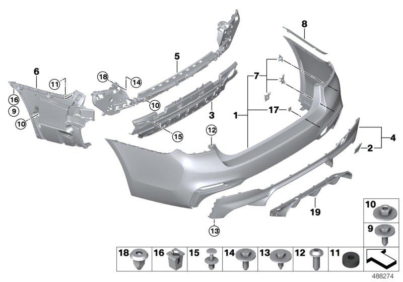 Lens rear bumper primed -M- 51128073379