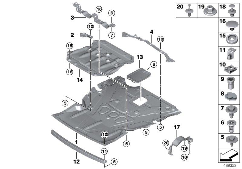 Holder Motorraumabsch. Underride protection 51757345178