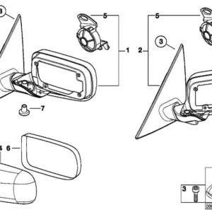 Exterior mirrors heated memory bus right 51167153088