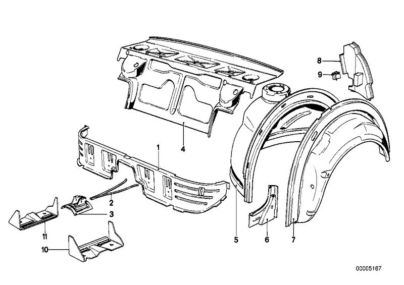 Gusset wheelhouse rear left 41141914005