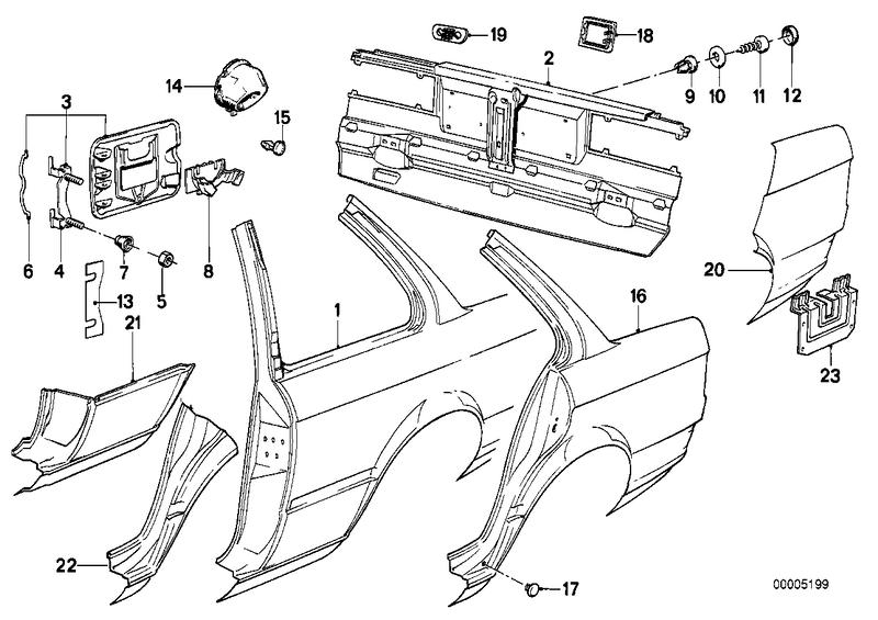 Part rear left side panel 41351929533