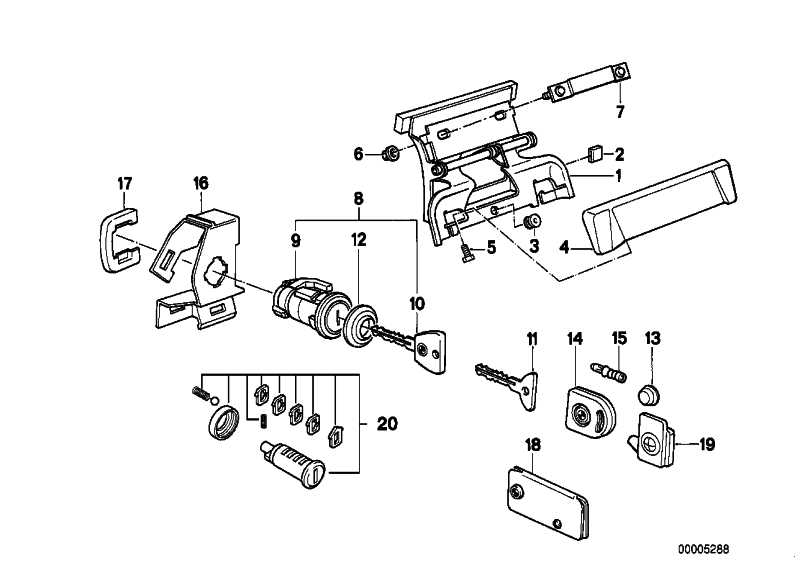 Repair kit lock cylinder 3 Series 51219556313