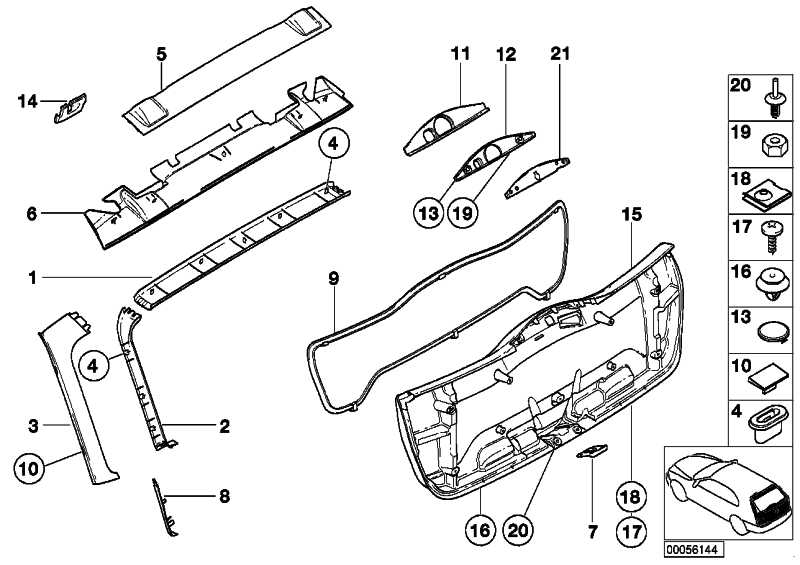 Panel tailgate up inside light beige 2 3 51498158440