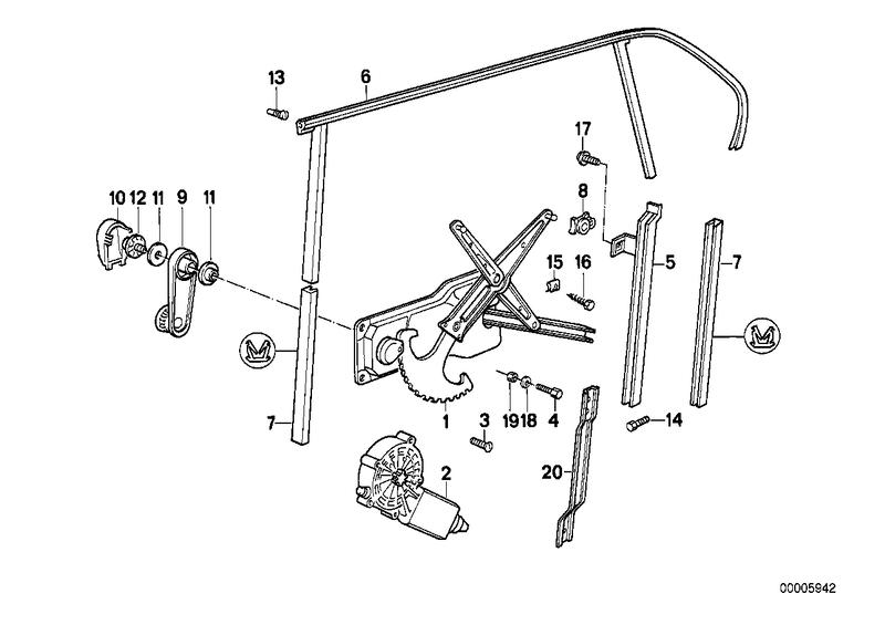 Window guide rear right 51348176588