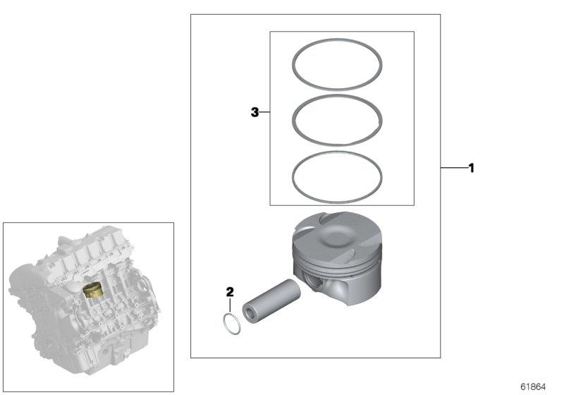 Repair kit piston rings 0 11257514928