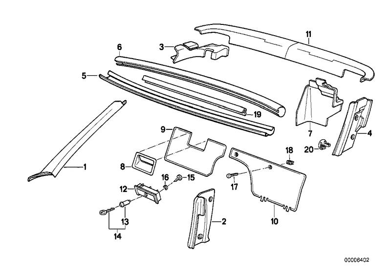 Lining frame windshield GRAY 51442291345