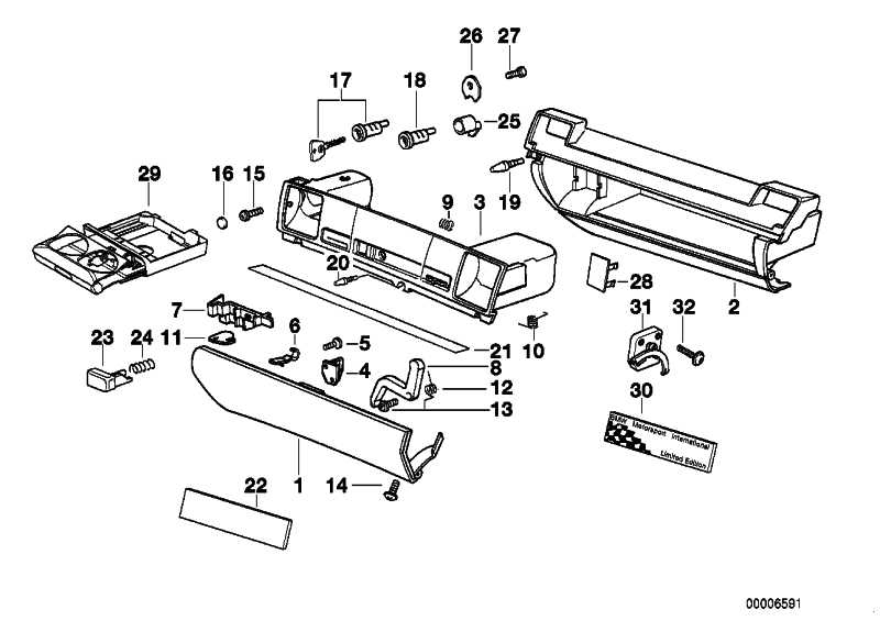 Glove compartment light 3 with switch 63318360027