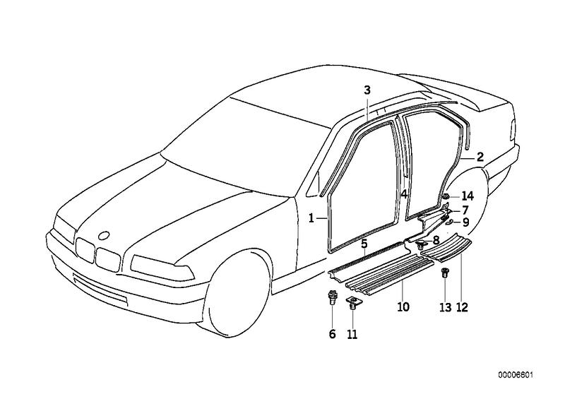 Side sill trim panel front SILBERGRAU M 51472489986