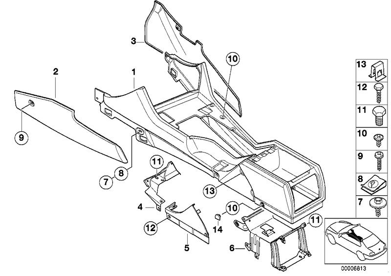 Center console trim Parchment 51168196904