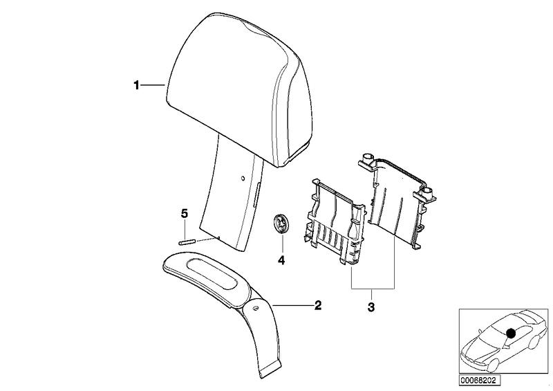 Headrest leather P1SW P1SP BLACK 52108268308