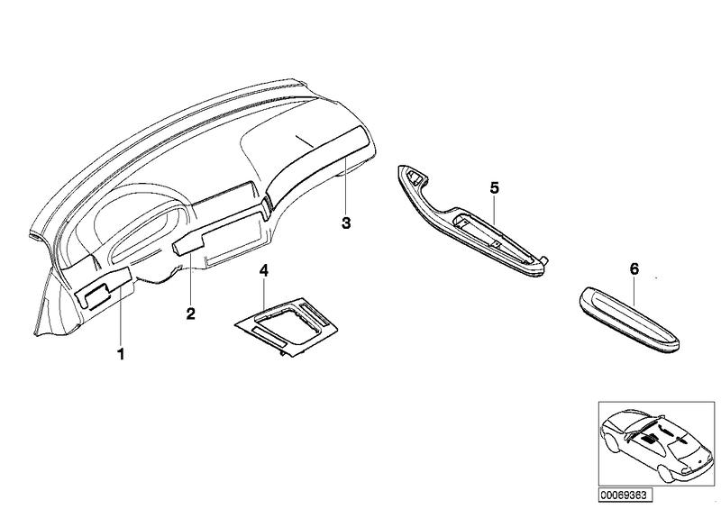 Armrest aluminum rear left GRAY / SHADOW 51437895829