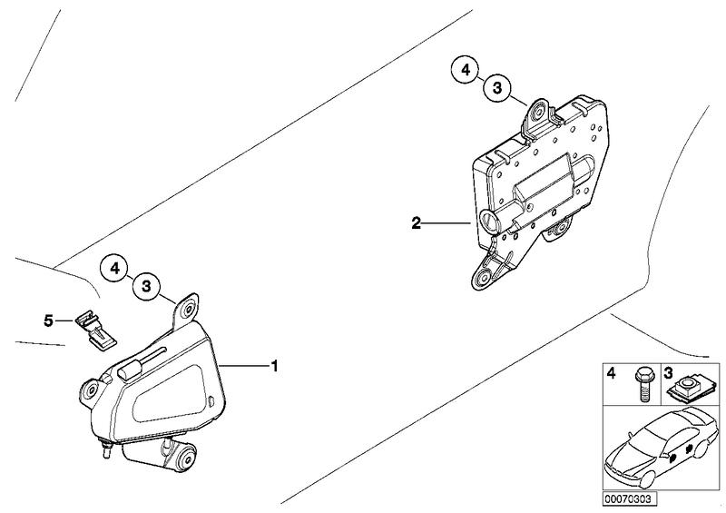 Airbag module Left front door 72128268331