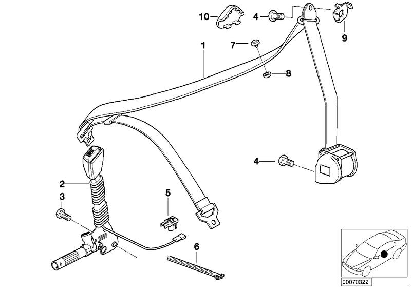 Top belt force limiters front left without 72118397695