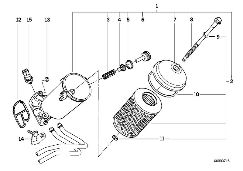 Oil filter with oil cooler connection 11422246395