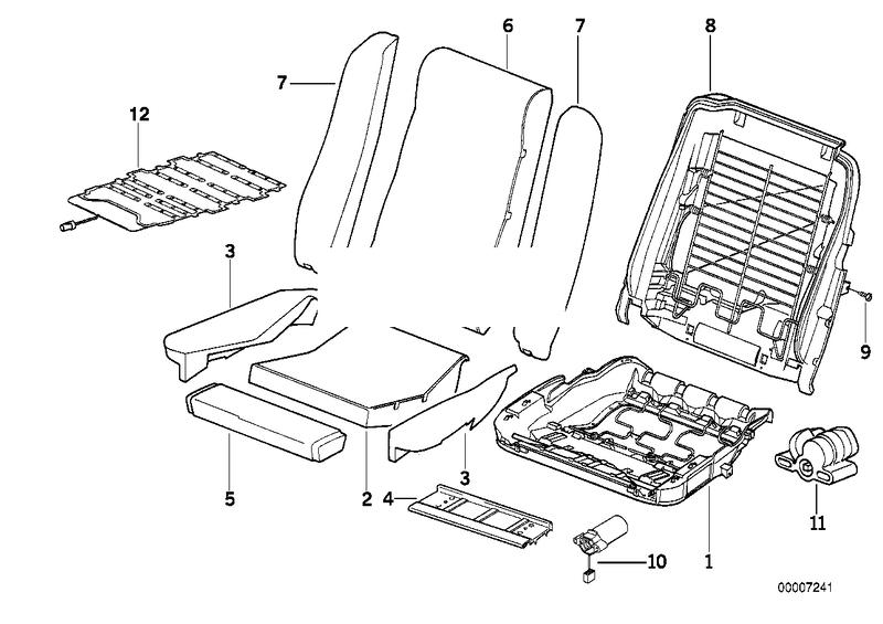 Pad seat left 52108128369