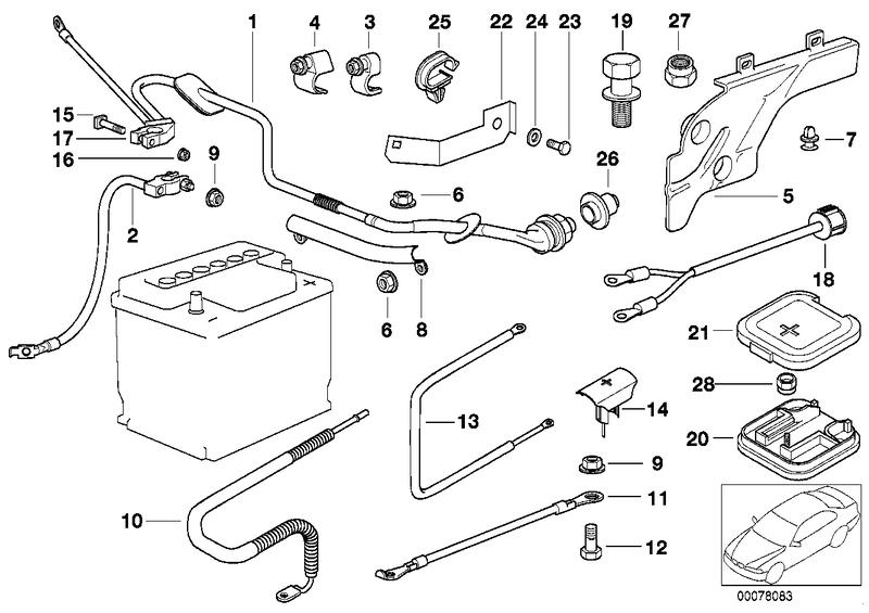 Battery cable minus 12421436907