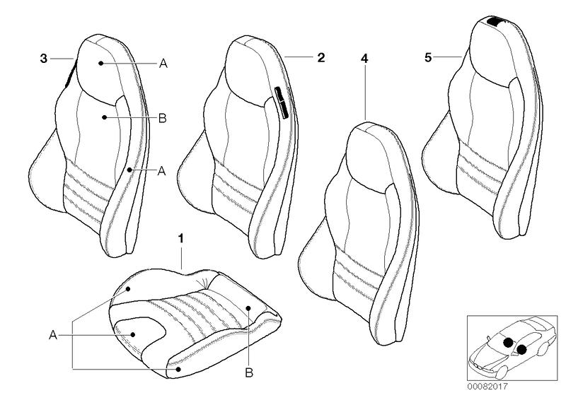 Cover seat leather bicolor INK BLUE 52108006029