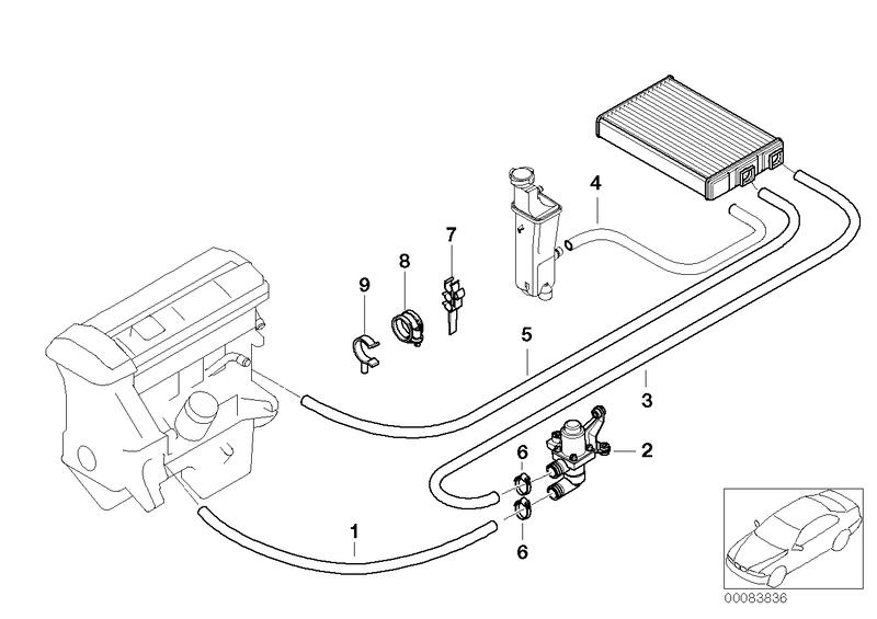 Hose water valve radiator 64216902679