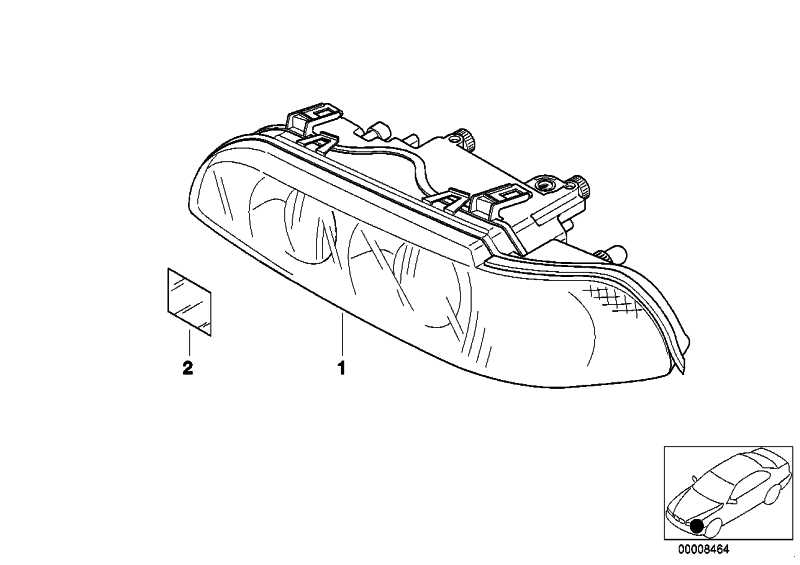 Headlight xenon light left 5 Series 63128386557