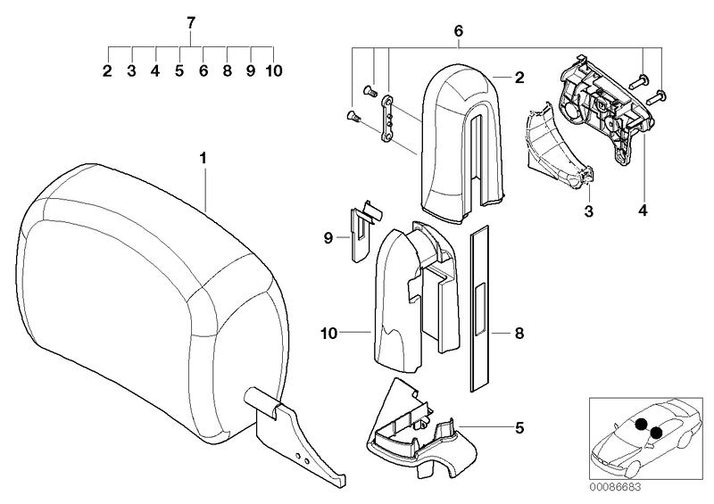 Aperture headrest left light beige 52107003547