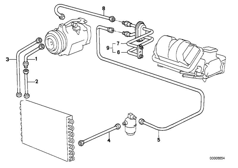 Pressure line dryer double pipe R134A 64538391040