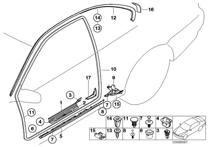 Bar side frame right GLOSS BLACK 3 51717030846